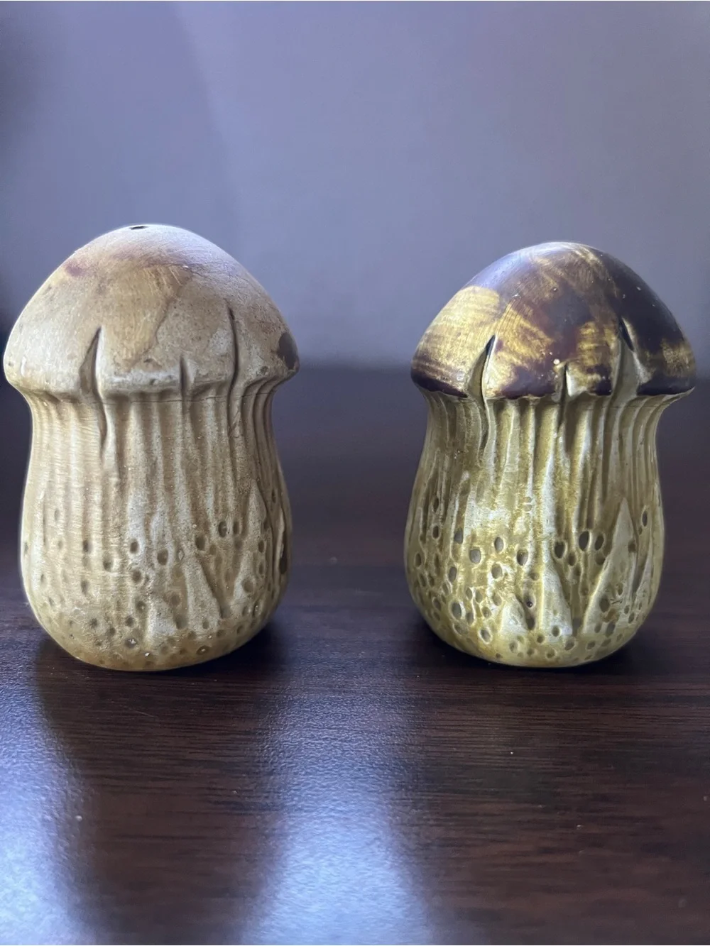 Vintage Ceramic Mushroom Salt and Pepper Shakers - Made in Japan